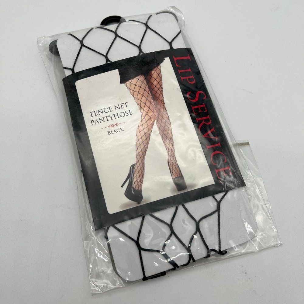 New Lip Service Fence Net Black Pantyhose - One Size